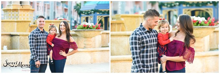 Photographing a holiday mini session with the Rosens was a ton of fun. Mizner Park in Boca Raton offers a lot of beautiful backdrops, especially during the holidays. And while I wasn't entertaining enough for Rylin, there were plenty of dogs around to make her smile!