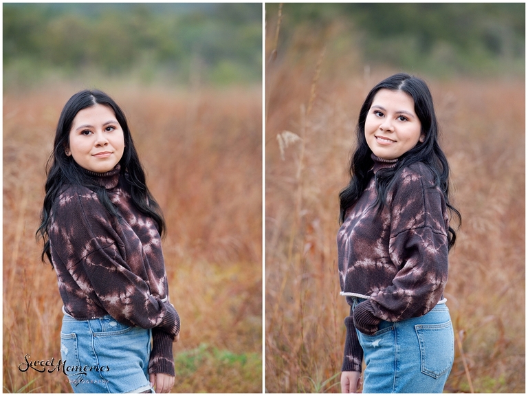Senior pictures at Commons Ford Ranch in Austin.